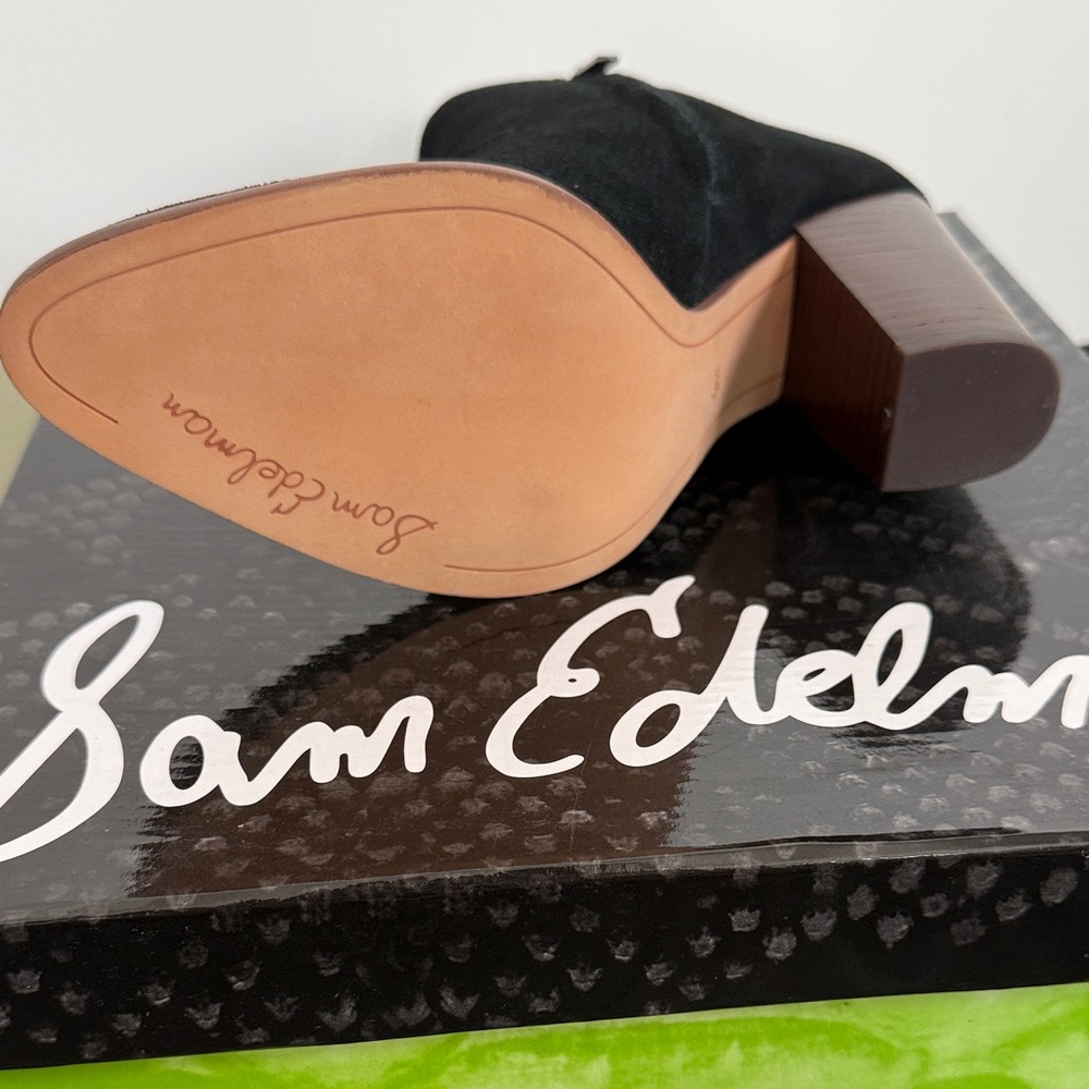 Sam Edelman Black Suede Ankle Booties - Picture 3 of 5